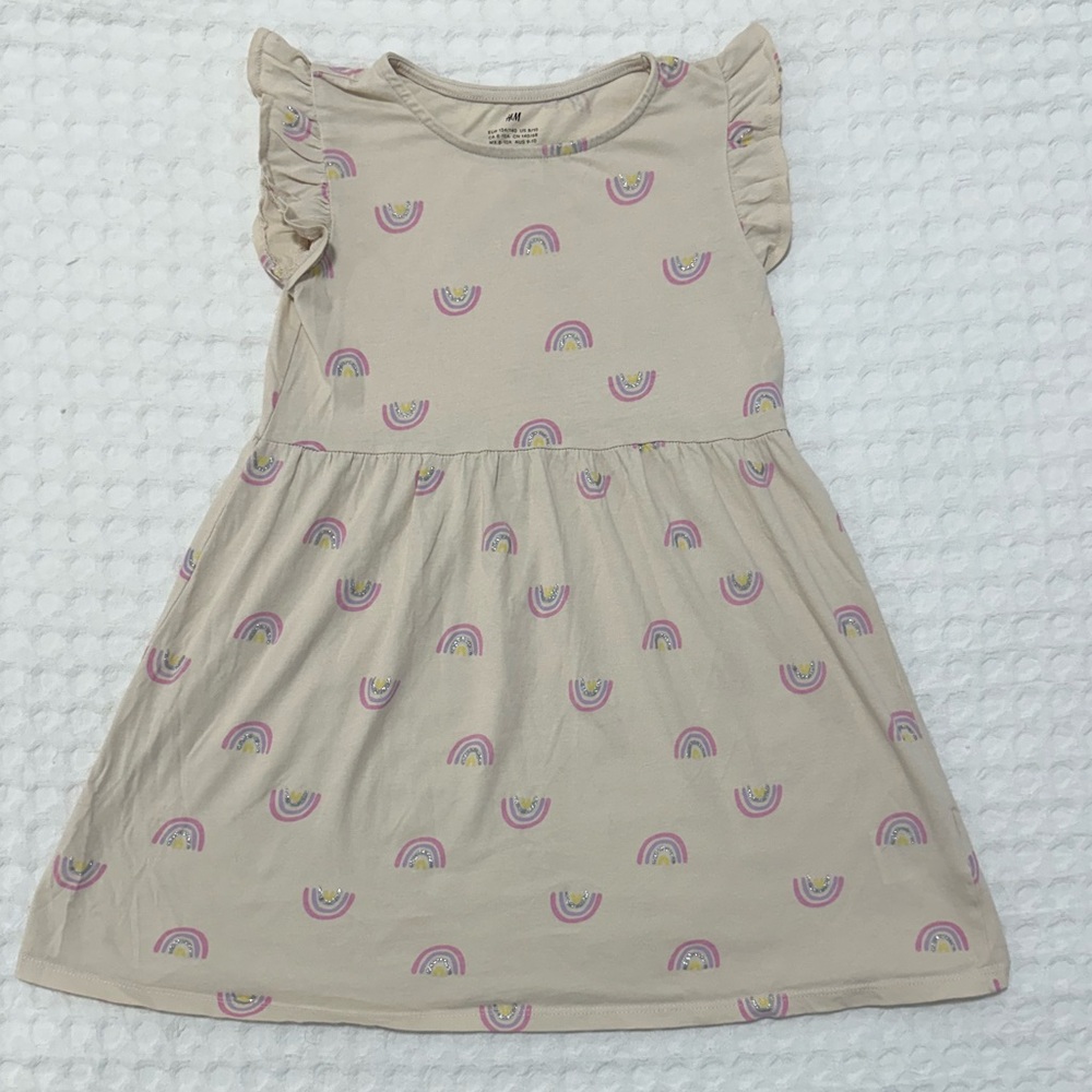 H&M 8-10Y Tan Ruffled Sleeveless Sundress